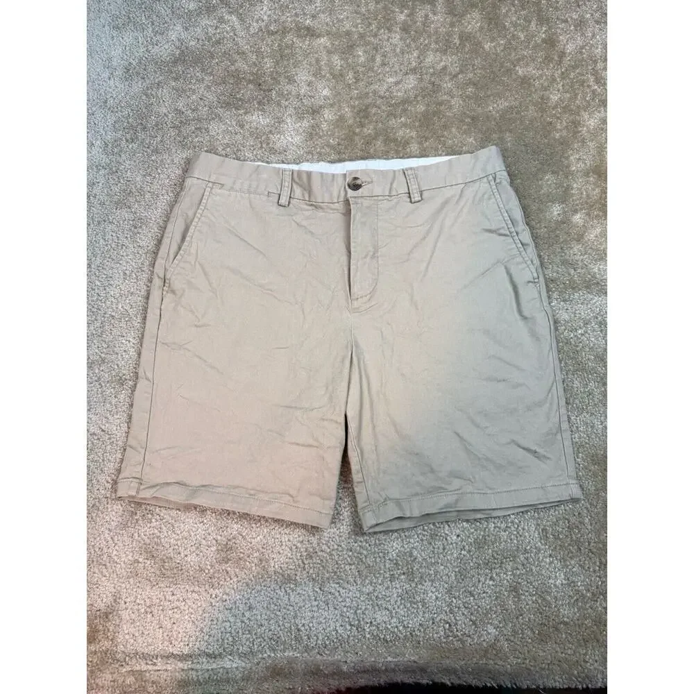 Old Navy Ultimate Slim Chino Shorts Men's 34 Beige Built-In Flex A203